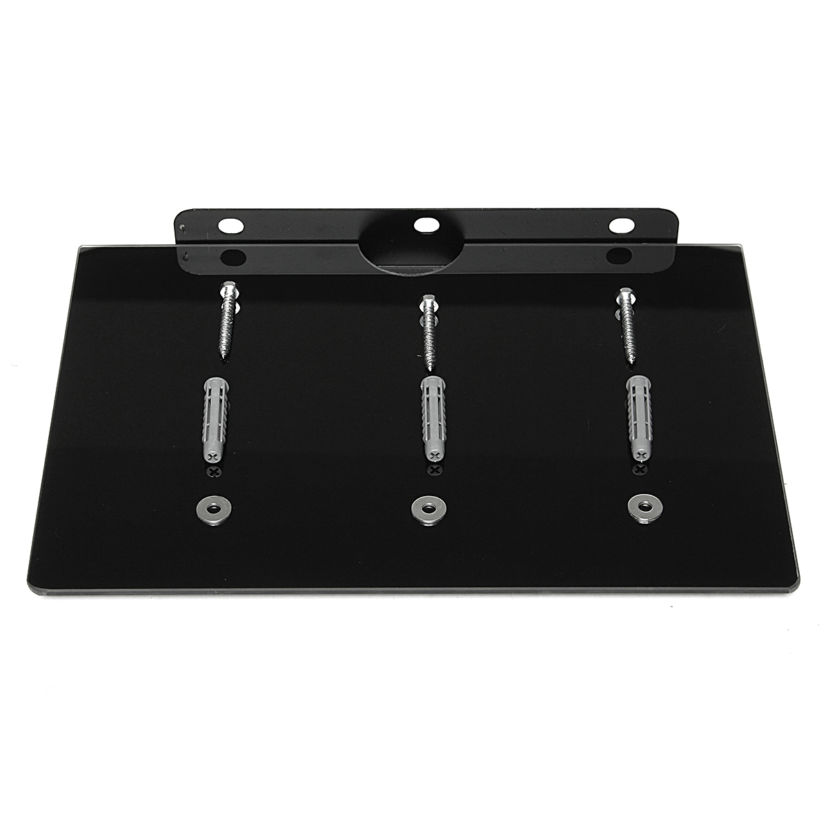 Black-Glass-Floating-Shelf-Wall-Mount-Bracket-TV-DVD-Player-Sky-Box-PS4-Console-1213971