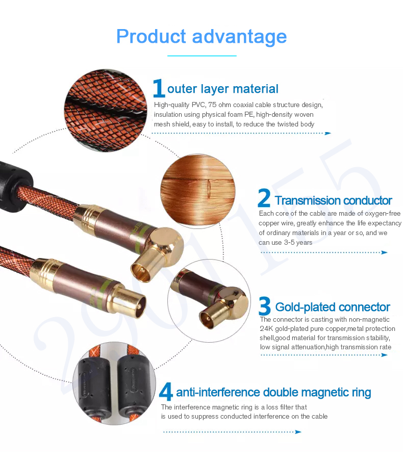 Choseal-QS7203-90-Degree-Angle-HDTV-Antenna-Satellite-Cable-High-Definition-Video-Output-RF-RCA-Cabl-1408448