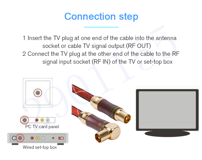 Choseal-QS7203-90-Degree-Angle-HDTV-Antenna-Satellite-Cable-High-Definition-Video-Output-RF-RCA-Cabl-1408448