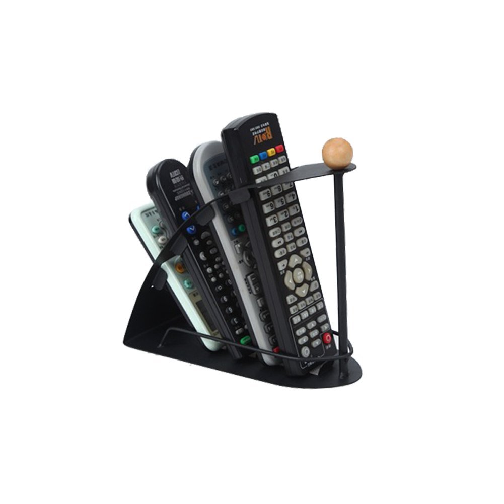 TV-DVD-VCR-Organiser-4-Frame-Remote-Control-Storage-Mobile-Phone-Holder-Stand-Iron-Black-Organizer-C-1299044