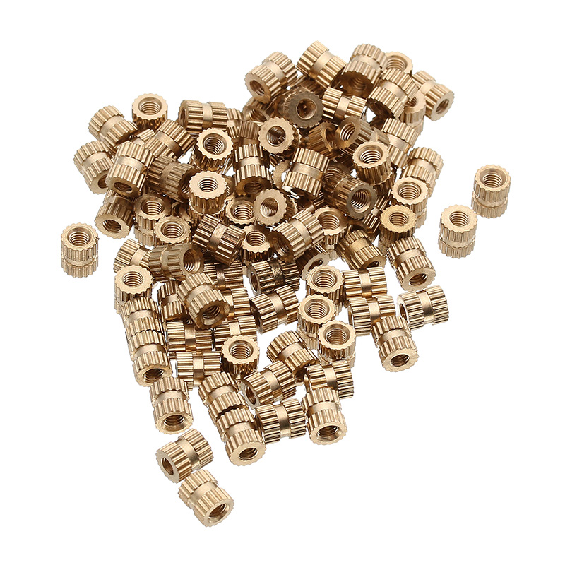 100Pcs-M3-Brass-Knurled-Nuts-Female-Thread-Round-Insert-Embedded-Injection-Molding-Nuts-2-Heights-1184384