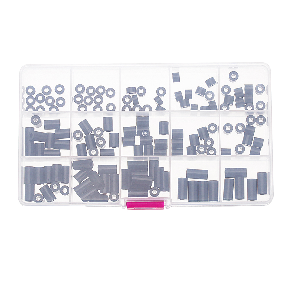 Sulevetrade-M3NR3-140Pcs-M3-BlackWhite-Nylon-Round-Column-Non-Threaded-Spacer-Hollow-PCB-Standoff-Se-1392899