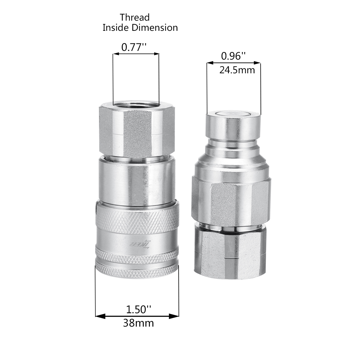 12quot-NPT-Skid-Steer-Bobcat-Flat-Face-Hydraulic-Quick-Connect-Adapter-Coupler-Coupling-Set-1383594