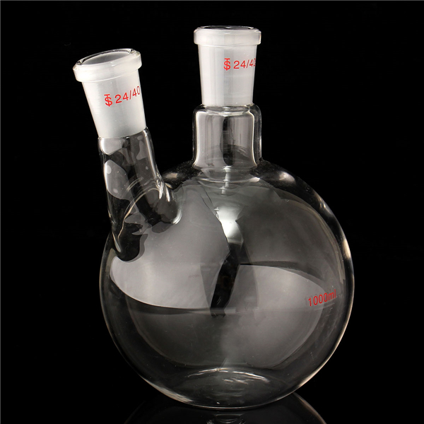 1000ml-2-Neck-2440-Flat-Bottom-Glass-Flask-Laboratory-Boiling-Bottle-1051473