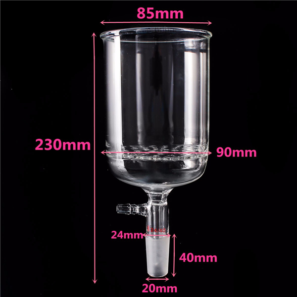 1000ml-2440-Glass-Buchner-Funnel-90-mm-Pore-Plate-Lab-Glassware-1057476