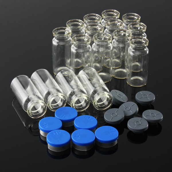 100Pcs-10ML-Clear-Glass-Bottle-with-Stopper-Flip-Off-Seals-Aluminum-Blue-Caps-1088076