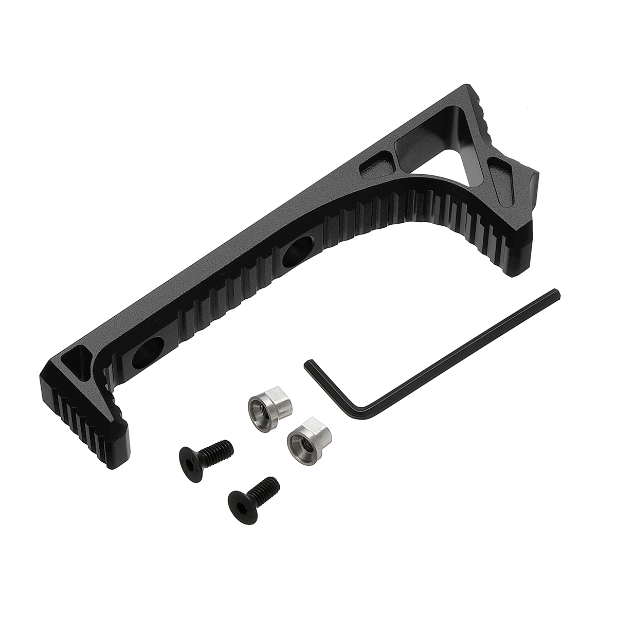 Aluminum-Foregrip-Front-Grip-Hand-Stop-Angled-Handle-Gripper-fits-Keymod-Handguard-Rails-2-Colors-1323760