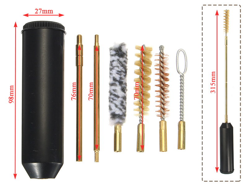 Pocket-Size-9mm-Professional-Gun-Cleaning-Tools-Brush-Rod-Kit-7Pcs-Set-1169119