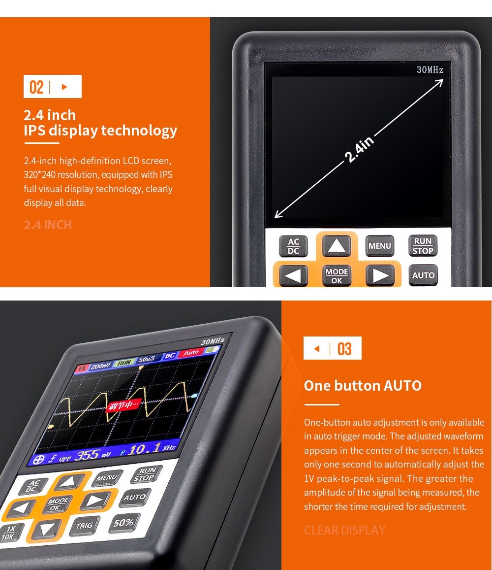 DSO338-Handheld-Oscilloscope-30MHz-Bandwidth-200M-Sampling-Rate-24-Inch-IPS-Screen-320240-Resolution-1332155