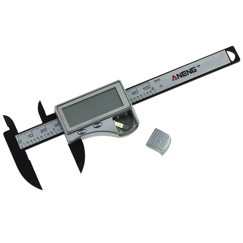 ANENG-100mm-Silver-Carbon-Fiber-Composite-Digital-Vernier-Caliper-LCD-Display-1223867