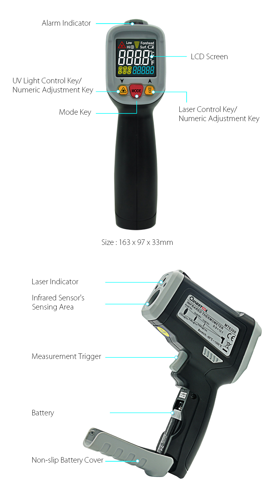 2pcs-MUSTOOLreg-MT6300-Digital-LCD-Color-Display-Non-Contact-Infrared-Laser-ThermometerDANIU-Multifu-1357360