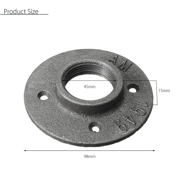 1-12-Inch-Malleable-Iron-Floor-Flange-Steel-Iron-Pipe-Fitting-Wall-Mount-1132625