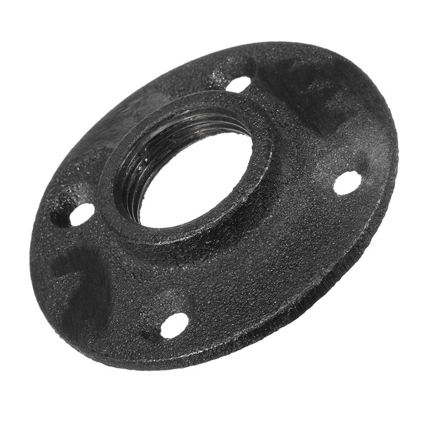 1-Inch-Black-Malleable-Threaded-Iron-Floor-Flange-Steel-Iron-Pipe-Fitting-Wall-Mount-1167257