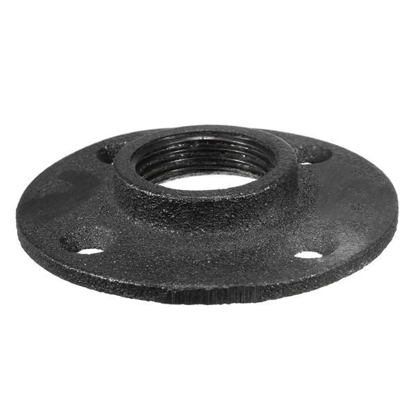 1-Inch-Black-Malleable-Threaded-Iron-Floor-Flange-Steel-Iron-Pipe-Fitting-Wall-Mount-1167257