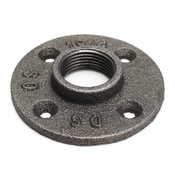 12-34-or-1-Inch-Reinforced-Black-Flange-Iron-Pipe-Floor-Fitting-Plumbing-Threaded-Flange-1132617