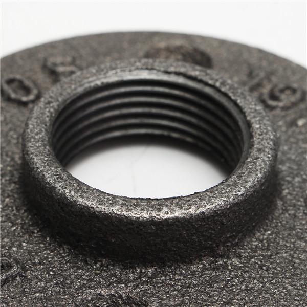 12-34-or-1-Inch-Reinforced-Black-Flange-Iron-Pipe-Floor-Fitting-Plumbing-Threaded-Flange-1132617