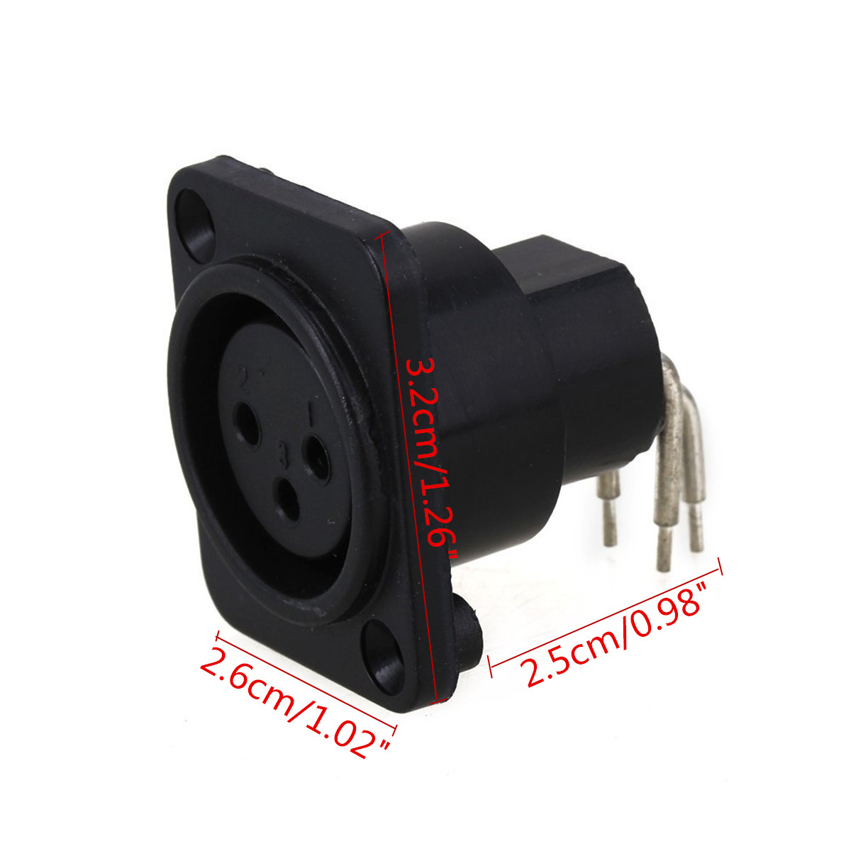 10pcs-Black-XLR-3pin-Female-Jack-Panel-Mount-Chassis-PCB-Socket-Connector-1171928