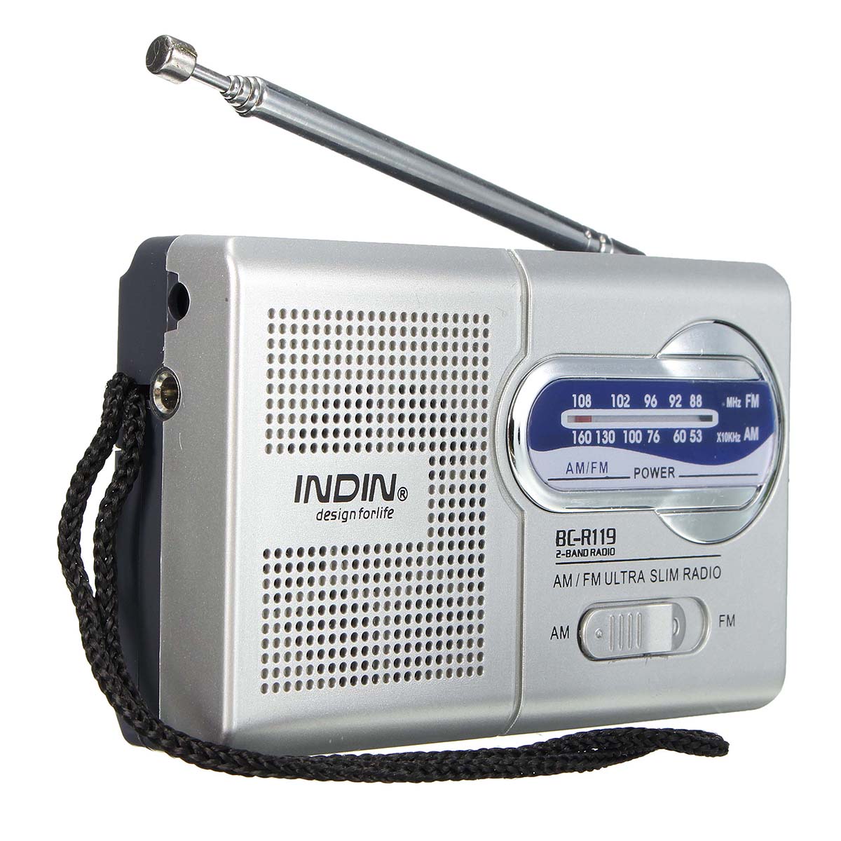 INDIN-BC-R119-AMFM-Portable-Pocket-Radio-Receiver-Telescopic-Antenna-World-Receiver-35mm-1152701