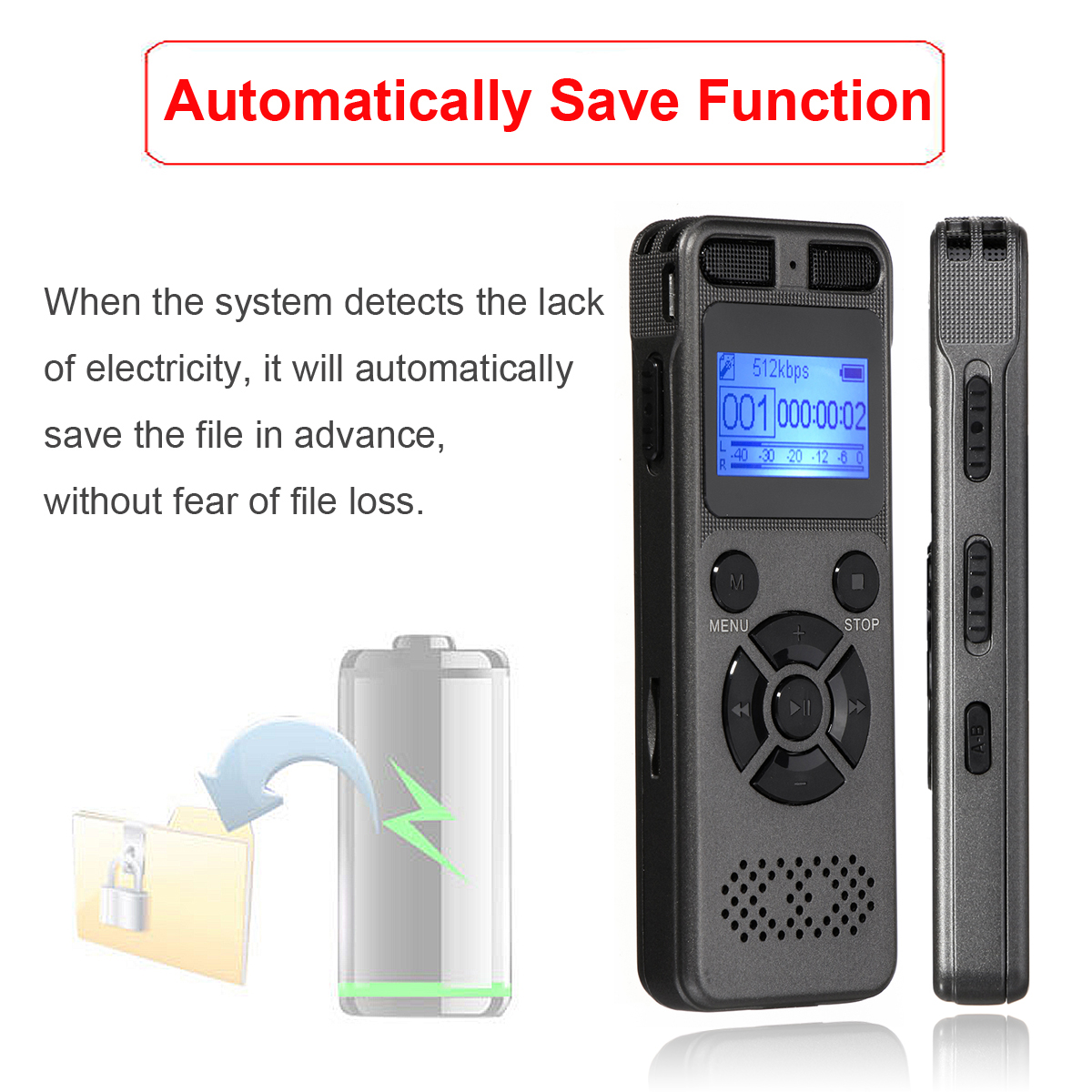 8GB-Rechargeable-LCD-Digital-Audio-Sound-A-to-B-Repeat-Voice-Recorder-Dictaphone-1263942