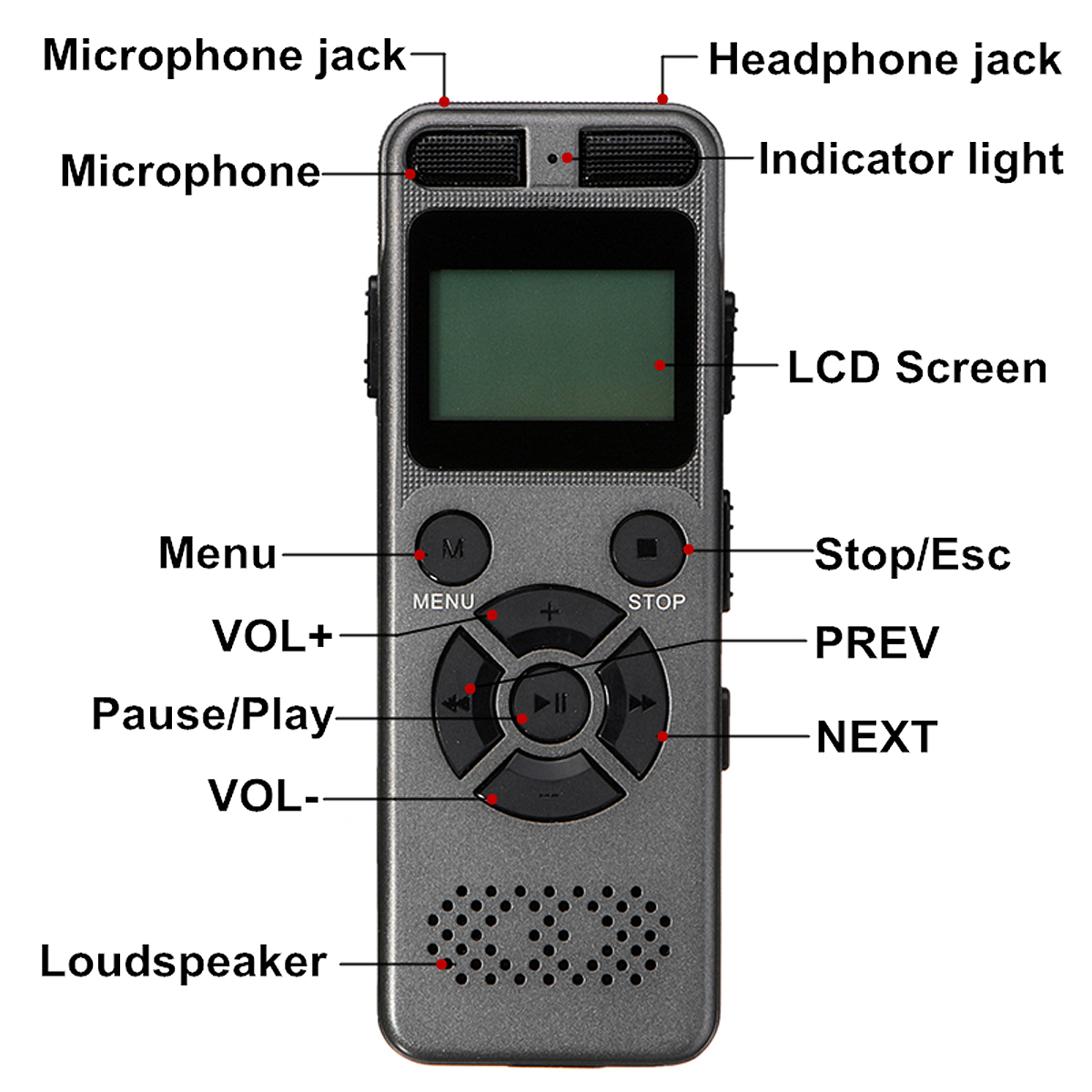 8GB-Rechargeable-LCD-Digital-Audio-Sound-A-to-B-Repeat-Voice-Recorder-Dictaphone-1263942