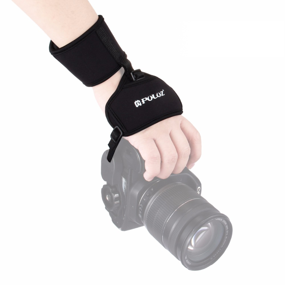 PULUZ-PU224-Soft-Neoprene-Hand-Grip-Wrist-Strap-with-Hand-Belt-Screw-Plastic-Plate-for-DSLR-Cameras-1252394