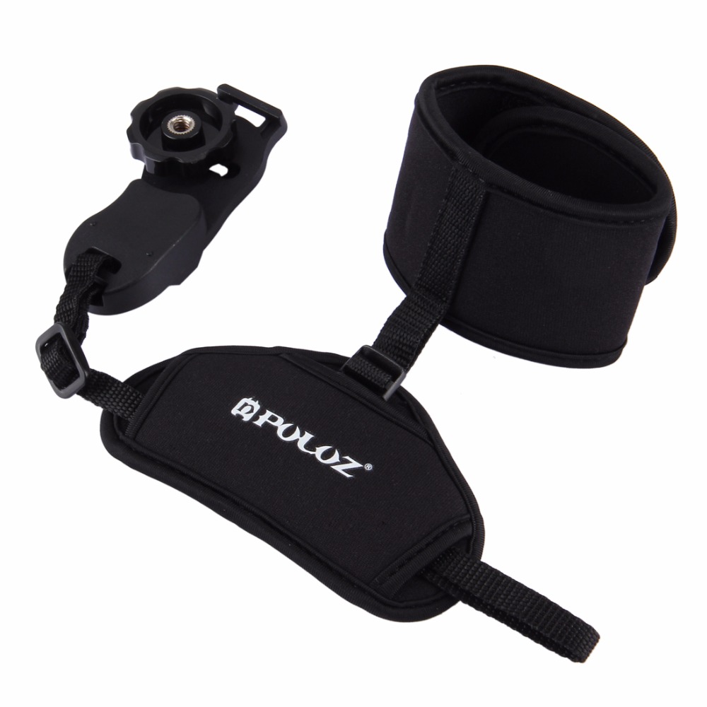 PULUZ-PU224-Soft-Neoprene-Hand-Grip-Wrist-Strap-with-Hand-Belt-Screw-Plastic-Plate-for-DSLR-Cameras-1252394