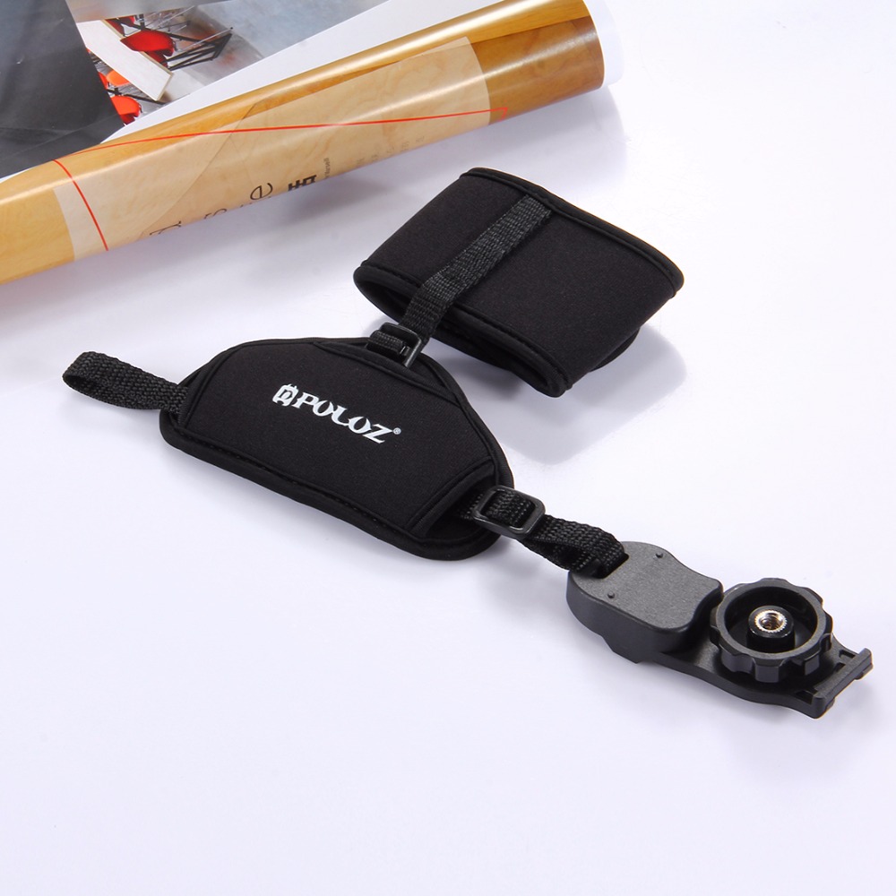 PULUZ-PU224-Soft-Neoprene-Hand-Grip-Wrist-Strap-with-Hand-Belt-Screw-Plastic-Plate-for-DSLR-Cameras-1252394