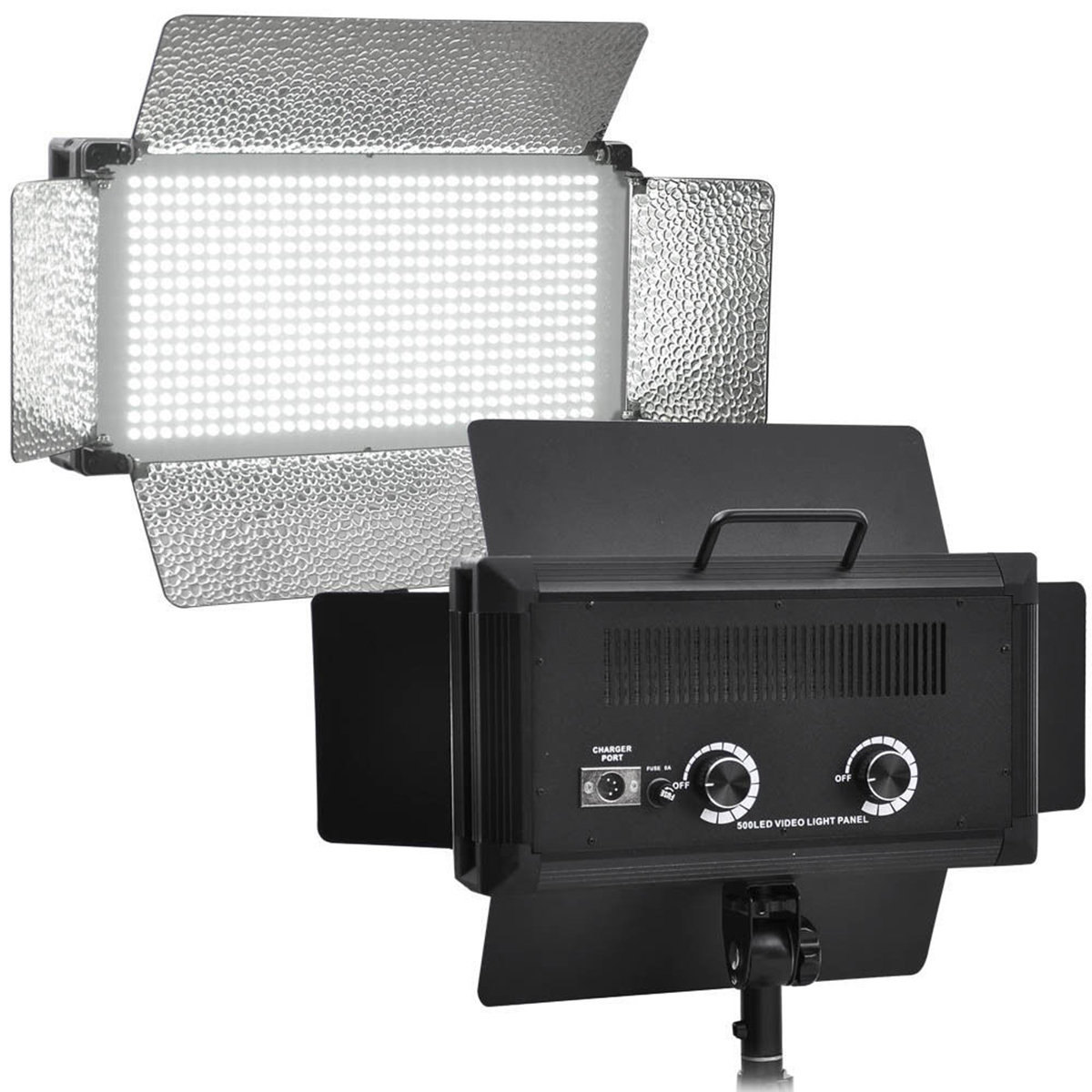 330-LED-Light-Panel-Kit-Photography-Video-Studio-L-ighting-Dimmer-Mount-Photo-1155687