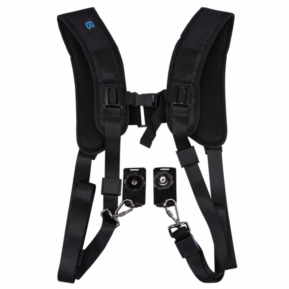PULUZ-PU6002-Quick-Release-Double-Shoulder-Harness-Soft-Pad-Decompression-Foam-Strap-Belt-for-DSLR-1177316