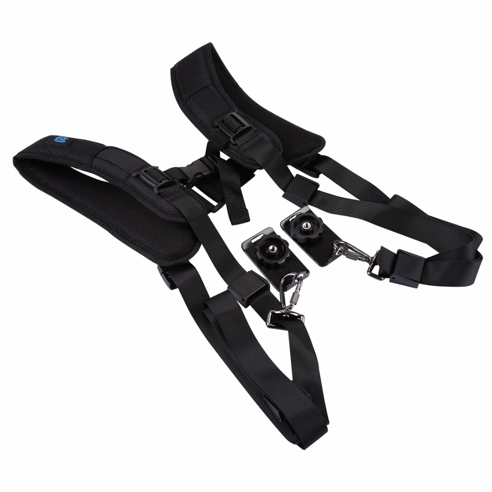 PULUZ-PU6002-Quick-Release-Double-Shoulder-Harness-Soft-Pad-Decompression-Foam-Strap-Belt-for-DSLR-1177316