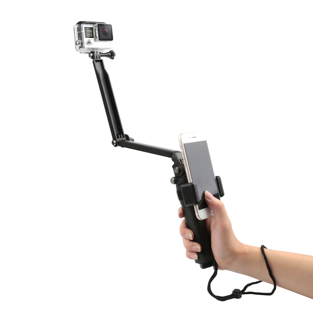 SHOOT-XTGP217-Foldable-Multi-functional-3-Way-Grip-Arm-Monopod-Stand-Mini-Tripod-Selfie-Stick-for-Go-1273853