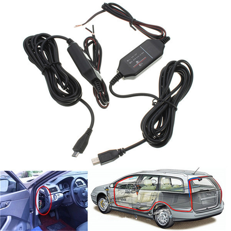 12V-to-5V-Hard-Wire-Power-Adapter-Cable-Cord-Jack-For-Car-DVR-Dash-Camera-Black-1128812