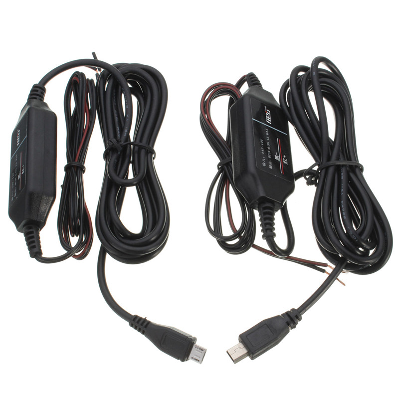 12V-to-5V-Hard-Wire-Power-Adapter-Cable-Cord-Jack-For-Car-DVR-Dash-Camera-Black-1128812