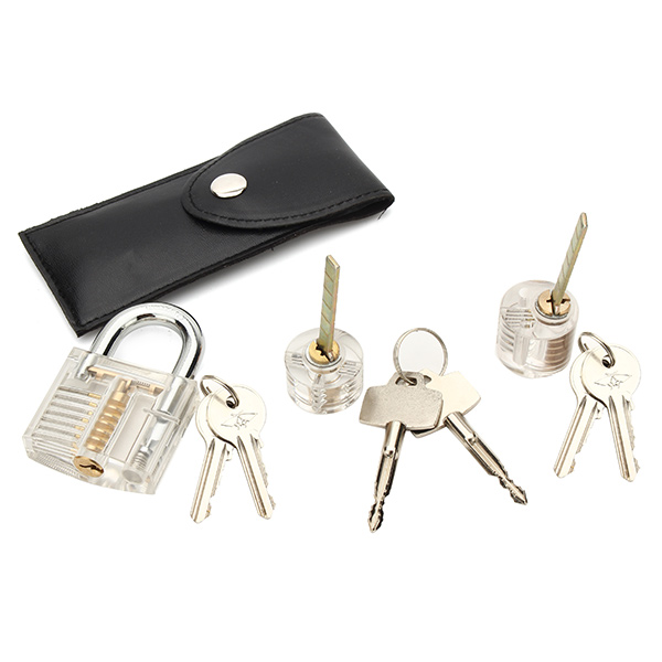 12pcs-Unlocking-Lock-Pick-Set-with-3pcs-Transparent-Locks-Locksmith-Practice-Supplies-Set-1056347