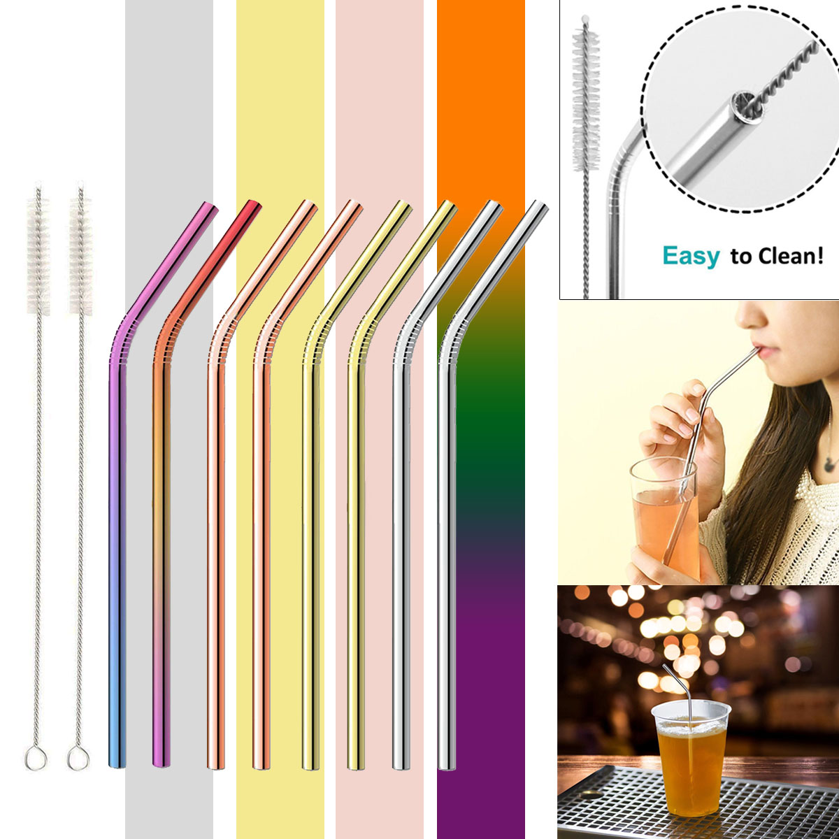 10Pcs-Reusable-Stainless-Steel-Straws-Multi-Colored-Metal-Straw-with-Cleaning-Brushes-1349175