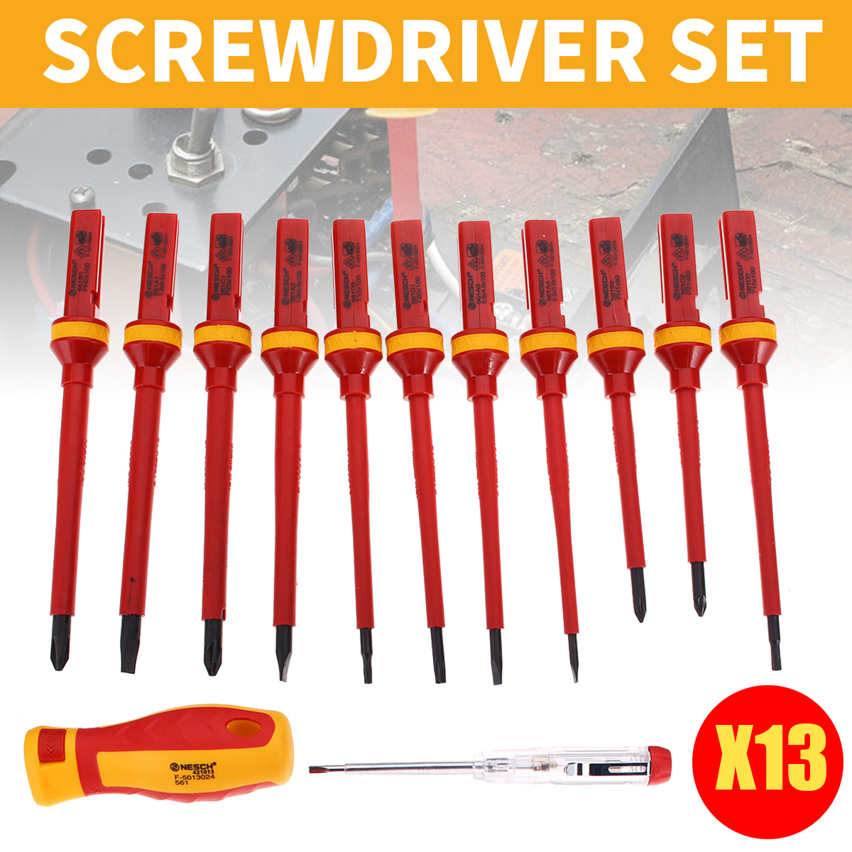 13Pcs-1000V-Electronic-Insulated-Screwdriver-Set-Phillips-Slotted-Torx-CR-V-Screwdriver-Repair-Tools-1423100
