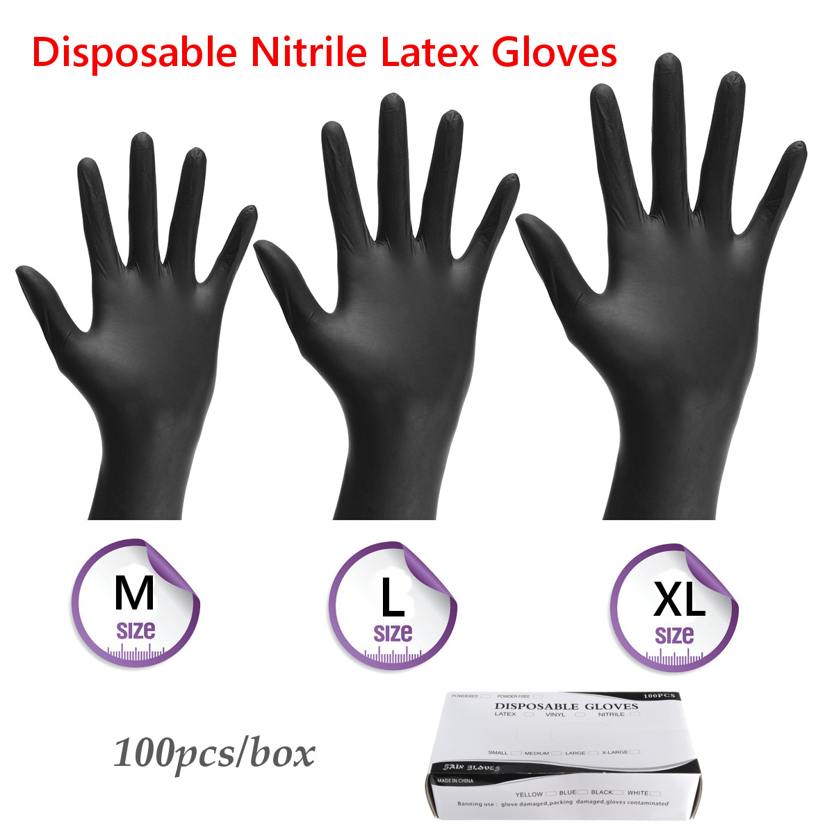 100pcs-Industrial-Disposable-Nitrile-Latex-Black-Gloves-Powder-Free-MLXL-1208723