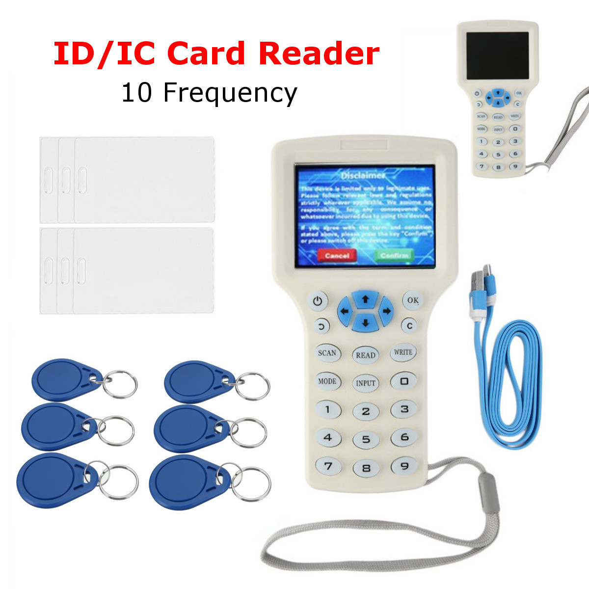 10-Frequency-RFID-Copy-Encrypted-NFC-Smart-ID-IC-Card-Reader-Writer-with-12pcs-Keyfbobs-1270370