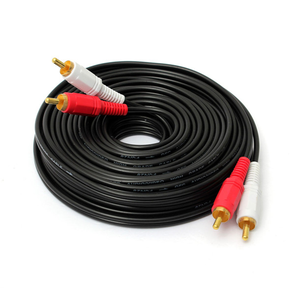 10M-33Ft-Dual-RCA-to-RCA-Audio-Video-AV-Cable-For-HDTV-DVD-VCR-Stereo-976549