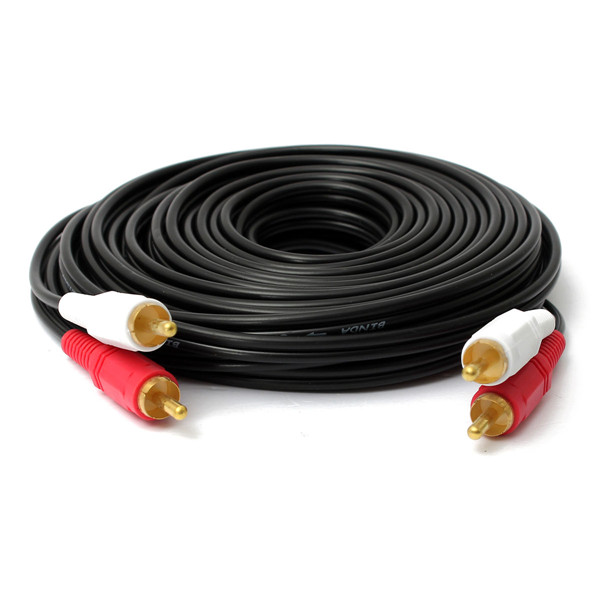 10M-33Ft-Dual-RCA-to-RCA-Audio-Video-AV-Cable-For-HDTV-DVD-VCR-Stereo-976549