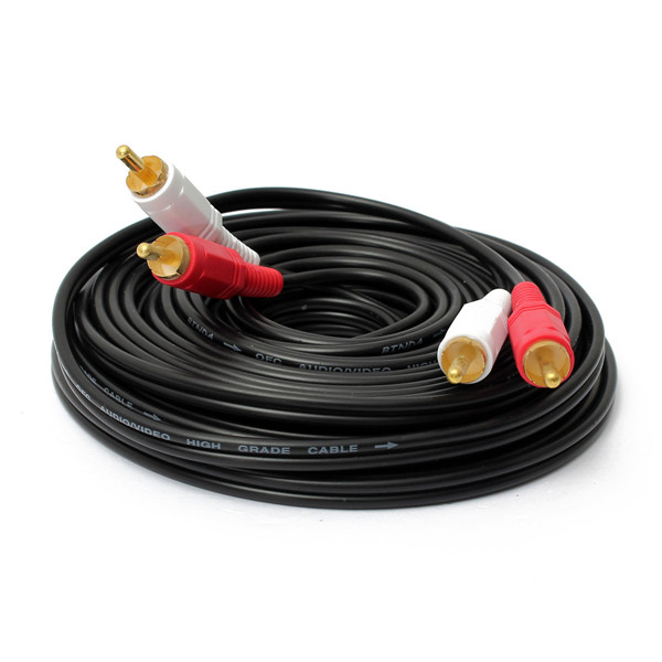 10M-33Ft-Dual-RCA-to-RCA-Audio-Video-AV-Cable-For-HDTV-DVD-VCR-Stereo-976549