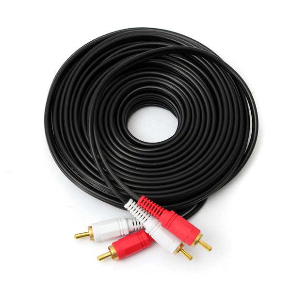 10M-33Ft-Dual-RCA-to-RCA-Audio-Video-AV-Cable-For-HDTV-DVD-VCR-Stereo-976549