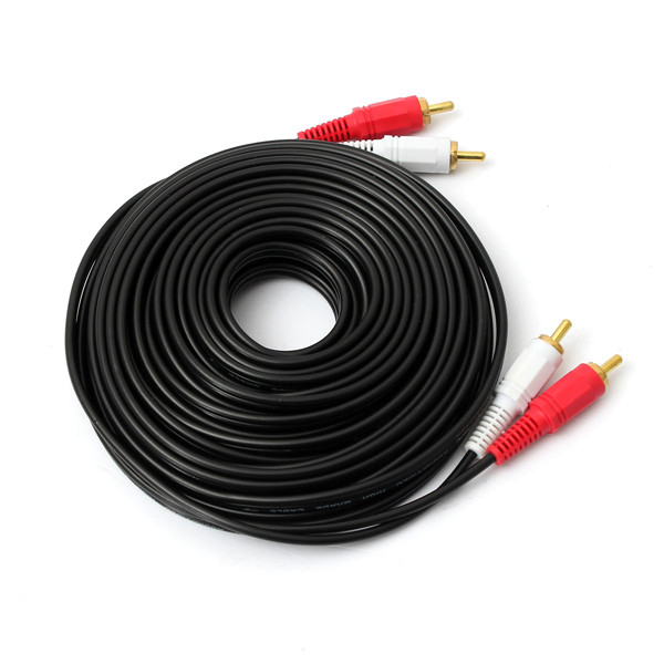 10M-33Ft-Dual-RCA-to-RCA-Audio-Video-AV-Cable-For-HDTV-DVD-VCR-Stereo-976549