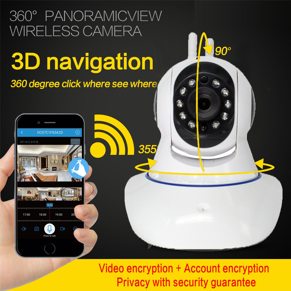 1080P-360deg-Panoramic-Wireless-Wifi-Security-IP-Camera-Monitor-Night-Vision-CCTV-1298938