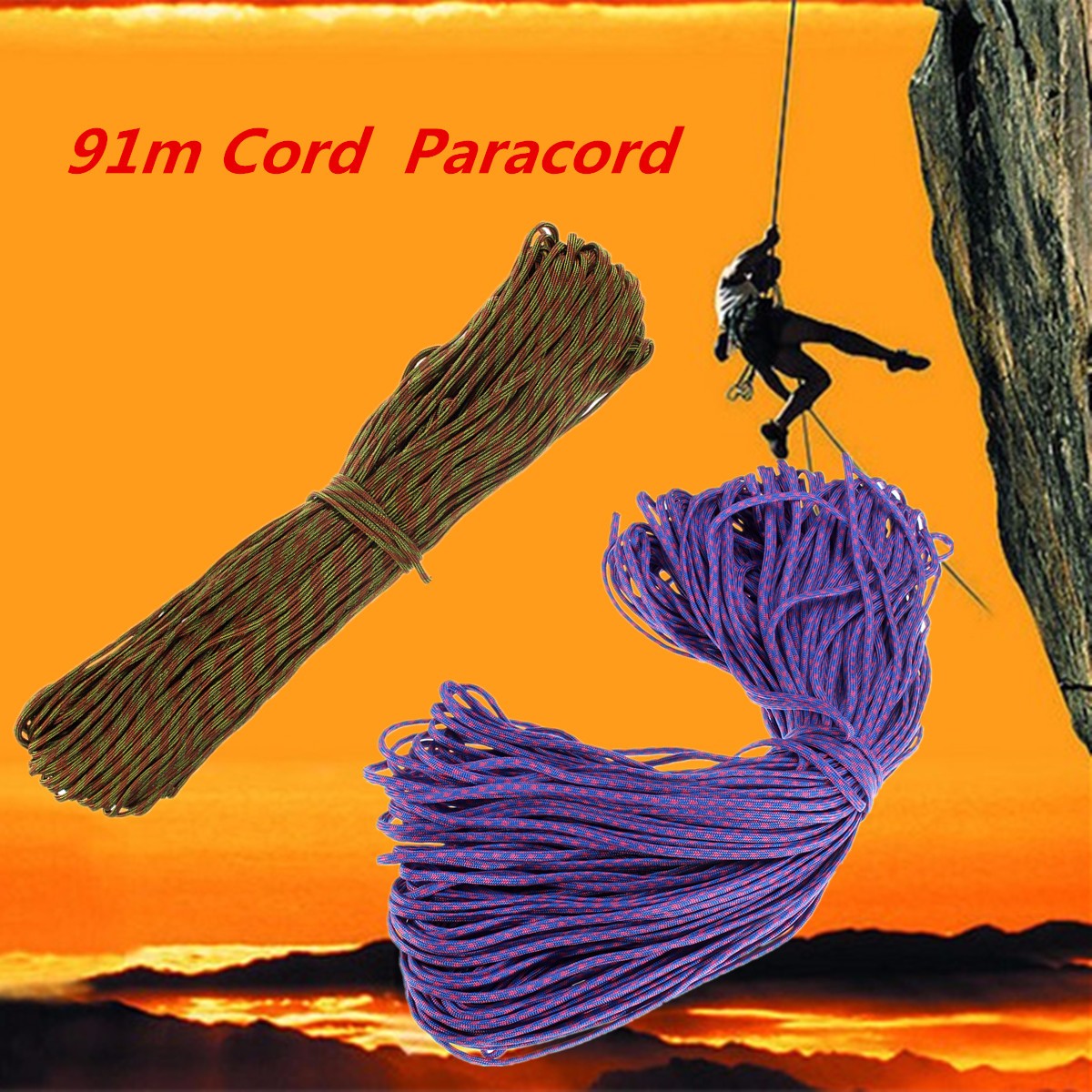 300-Feet-91m-7-Inner-Strand-Mil-Survival-Paracord-Bushcraft-Parachute-Cord-Lanyard-Rope-Type-III-1332797