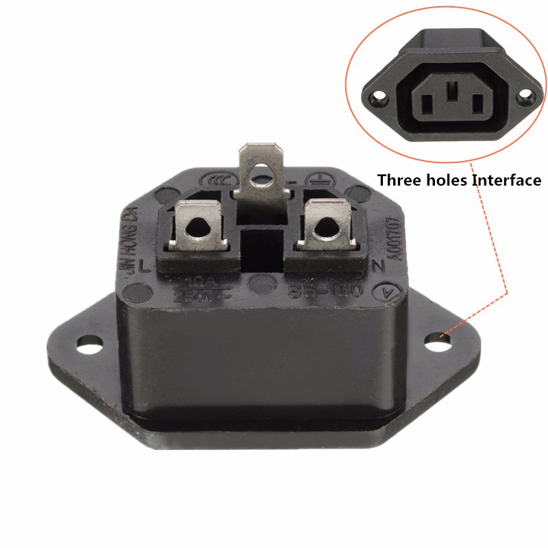 10pcs-Chassis-Female-15A250V-AC-IEC-Inline-Socket-Plug-Adapter-Mains-Power-Connector-1174099