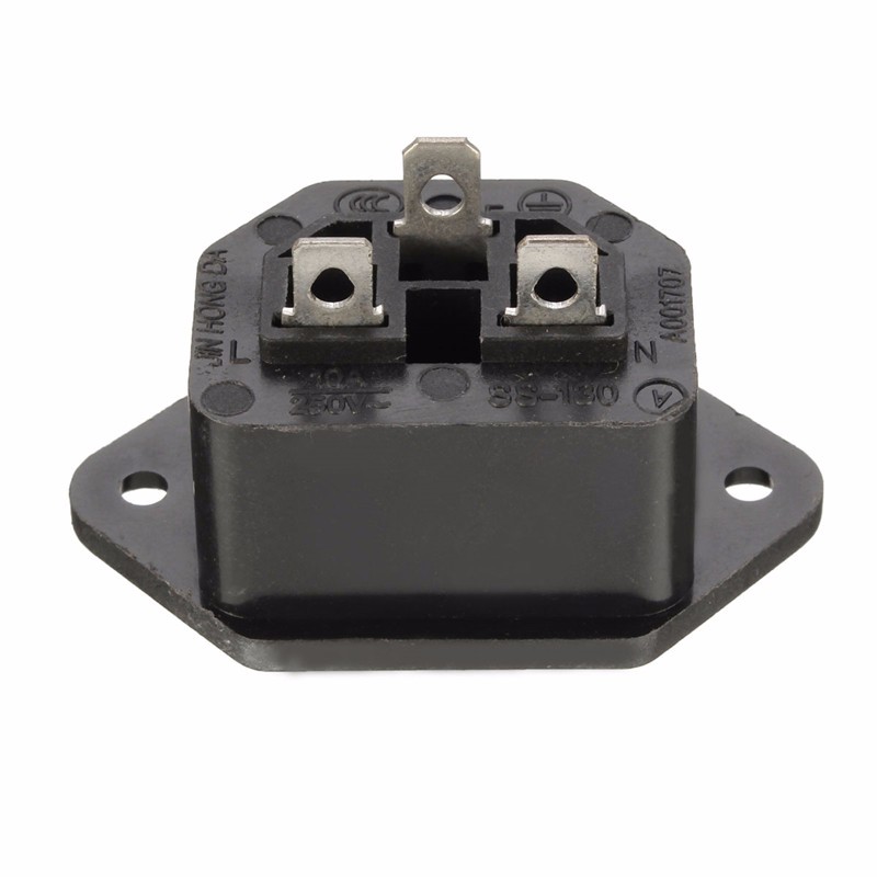 10pcs-Chassis-Female-15A250V-AC-IEC-Inline-Socket-Plug-Adapter-Mains-Power-Connector-1174099