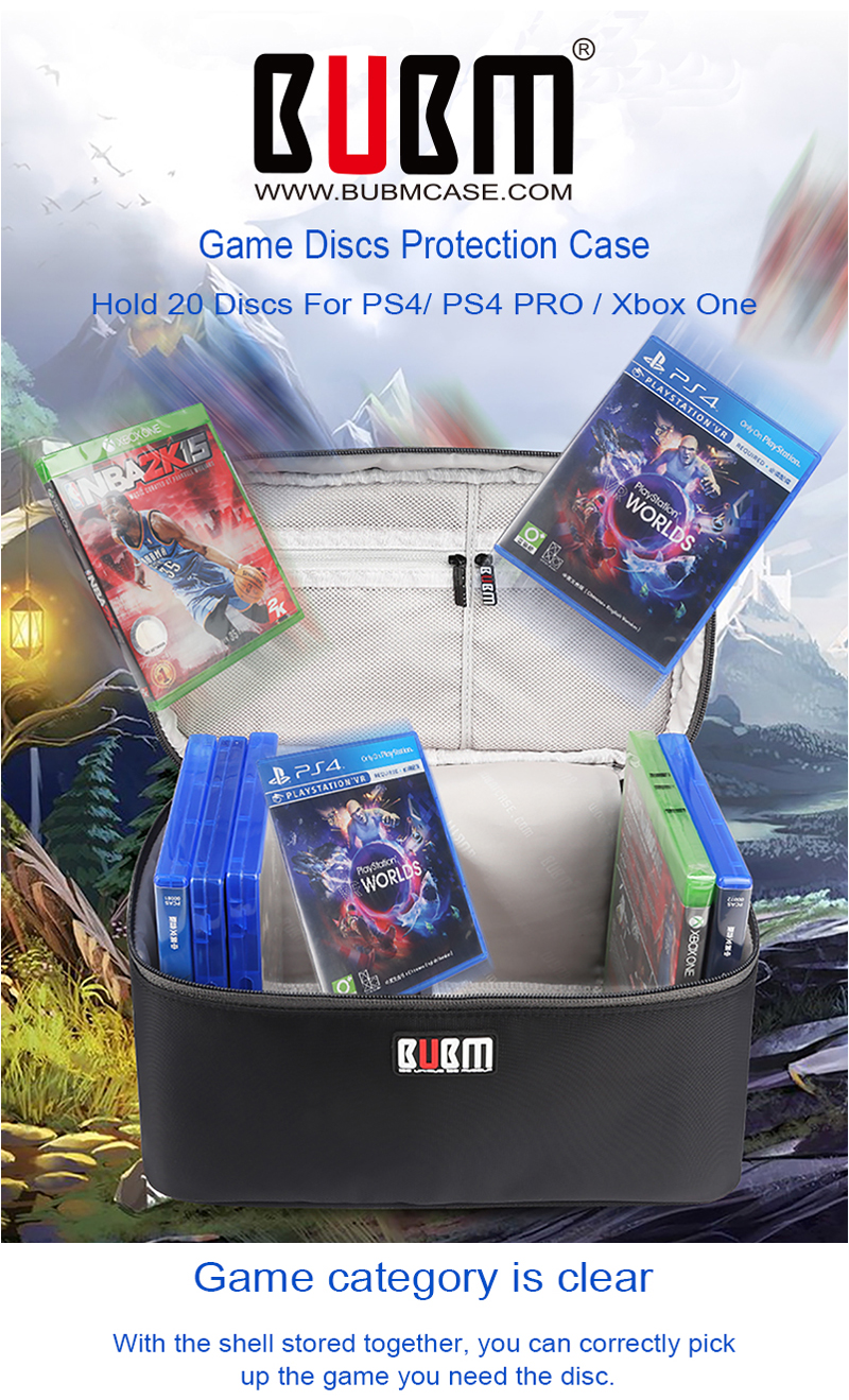 BUBM-YGX-20P-Portable-Video-Game-Carrying-Case-Travel-Storage-Bag-for-Sony-for-XBOX-for-Nintendo-1259651