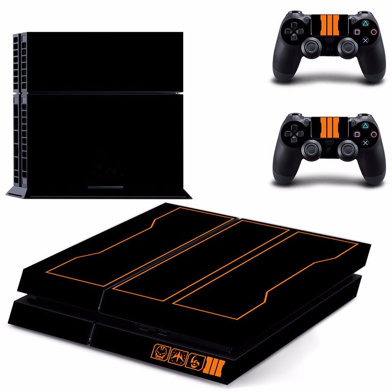 Black-Skin-Sticker-for-PS4-Play-Station-4-Console--2-Controller-Protector-Skin-1067676