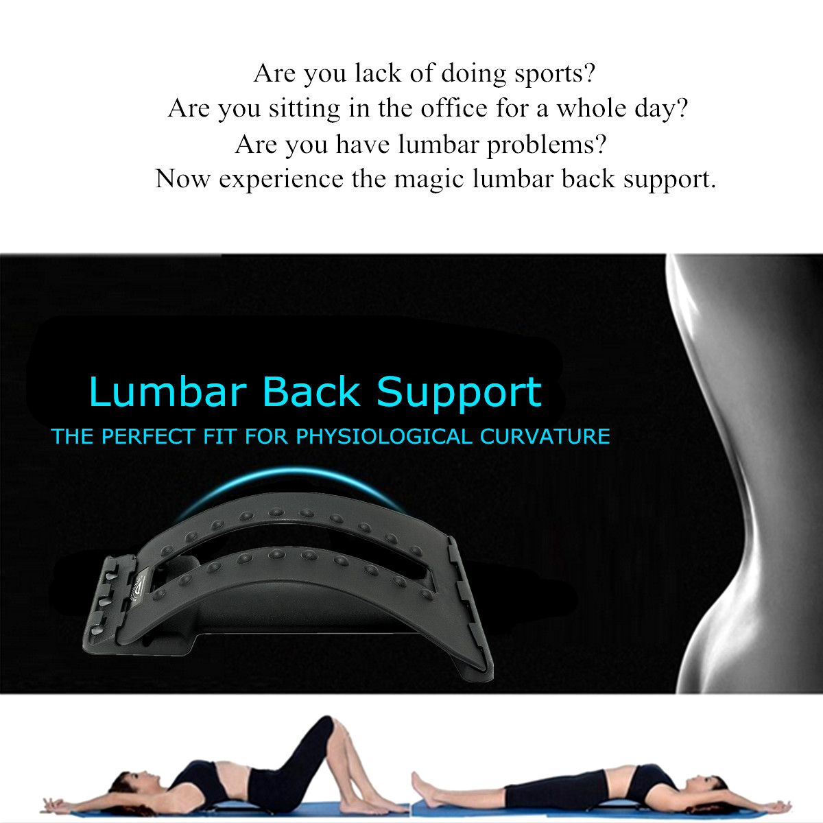 Back-Massage-Massager-Stretcher-Fitness-Lumbar-Support-Waist-Spine-Pain-Relief-1179537